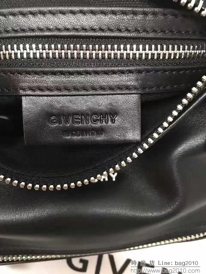 GlVENCHY紀梵希 最新白字Logo 白字肩帶 平紋胎牛 潘多拉 手提斜挎包  tsg1072